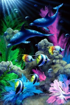 魚の水族館 Painting - 海底の魅惑的な水